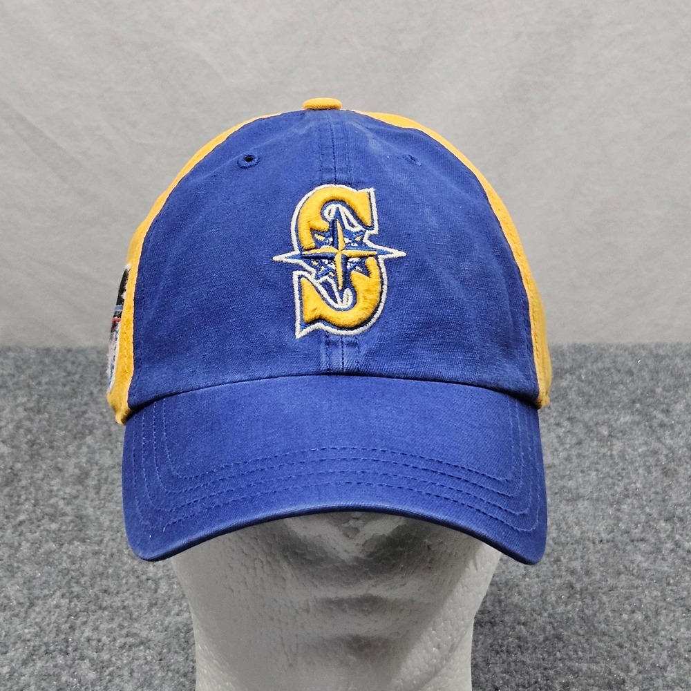 Seattle Mariners Hat Blue Yellow Strapback '47 Brand American League Retro Logo